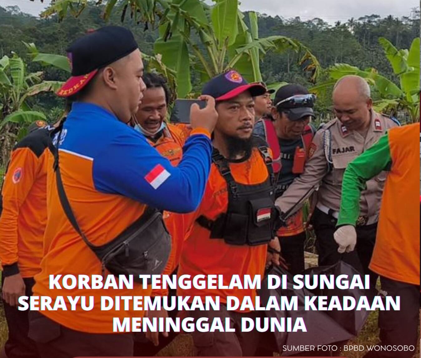 Santri MTs Ma’arif Sojokerto yang Hanyut di Sungai Serayu Ditemukan Meninggal Dunia