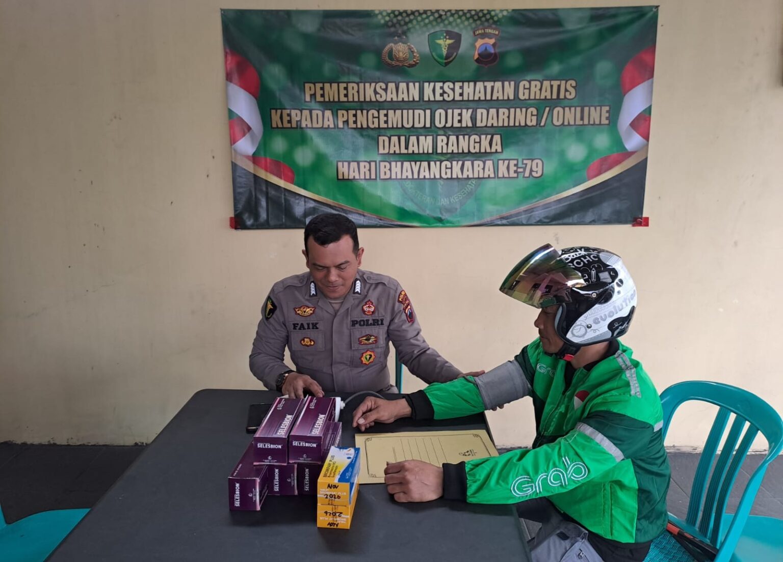 Polres Wonosobo Gelar Pemeriksaan Kesehatan Gratis untuk Ojol, Wujud Kepedulian di HUT Bhayangkara ke-79