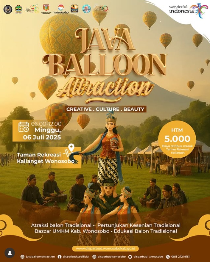 Jadwal & Lokasi Java Balloon Attraction 2025: Balon Udara Tradisional Wonosobo Terbang di Kalianget
