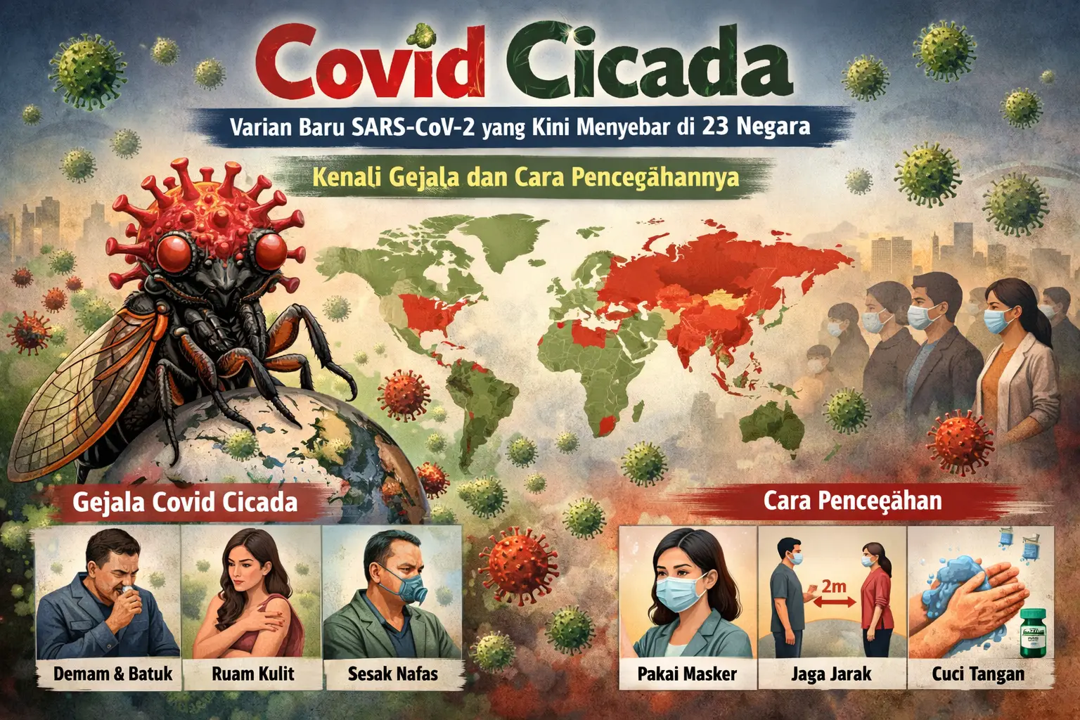 Covid Cicada, Varian Baru SARS-CoV-2 yang Kini Menyebar di 23 Negara